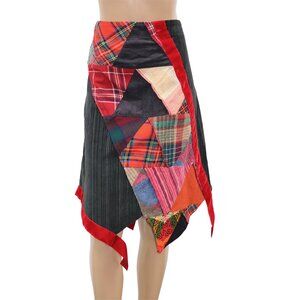 Striking MYCO ANNA Ethical Recycled Fabric Patchwork Skirt M-L